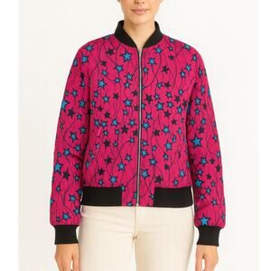 Atelier Beaurepaire Maurice Bomber Jacket – Hot Pink Star Print – Size Large